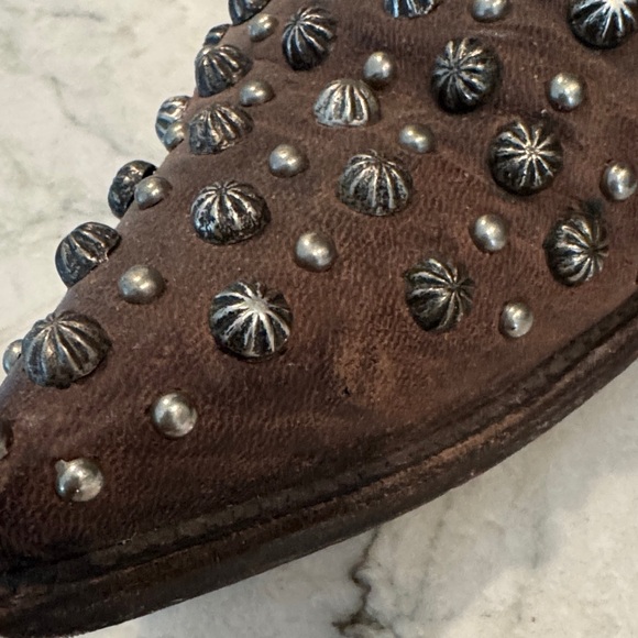 Old Gringo SZ 8.5 Studded Brown Leather Cowboy Boots - Picture 4 of 11